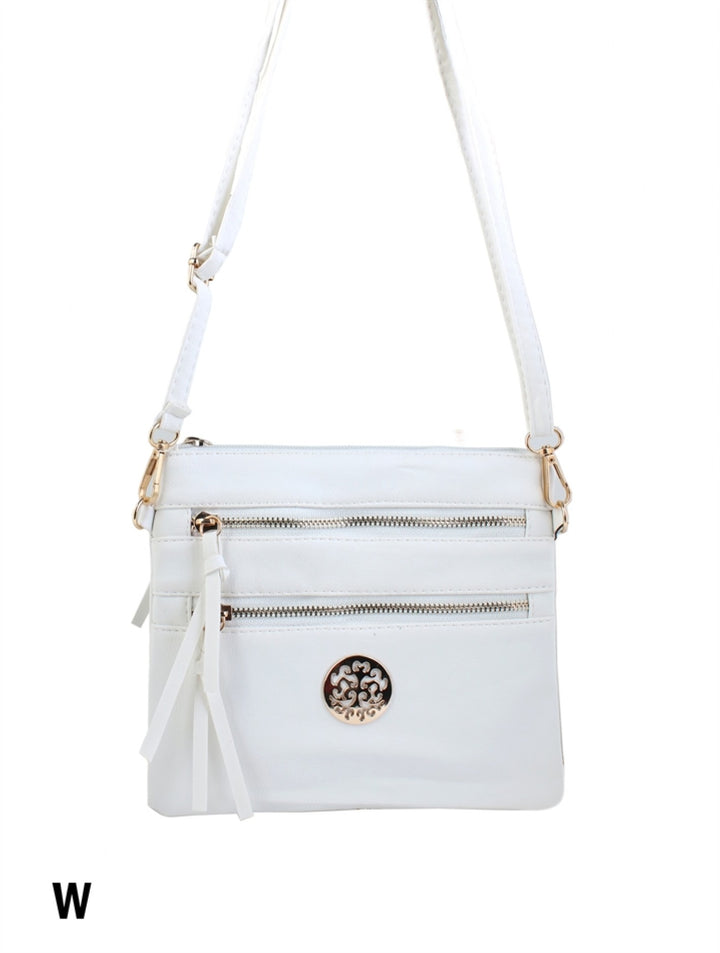 Zip Faux Leather Crossbody Purse