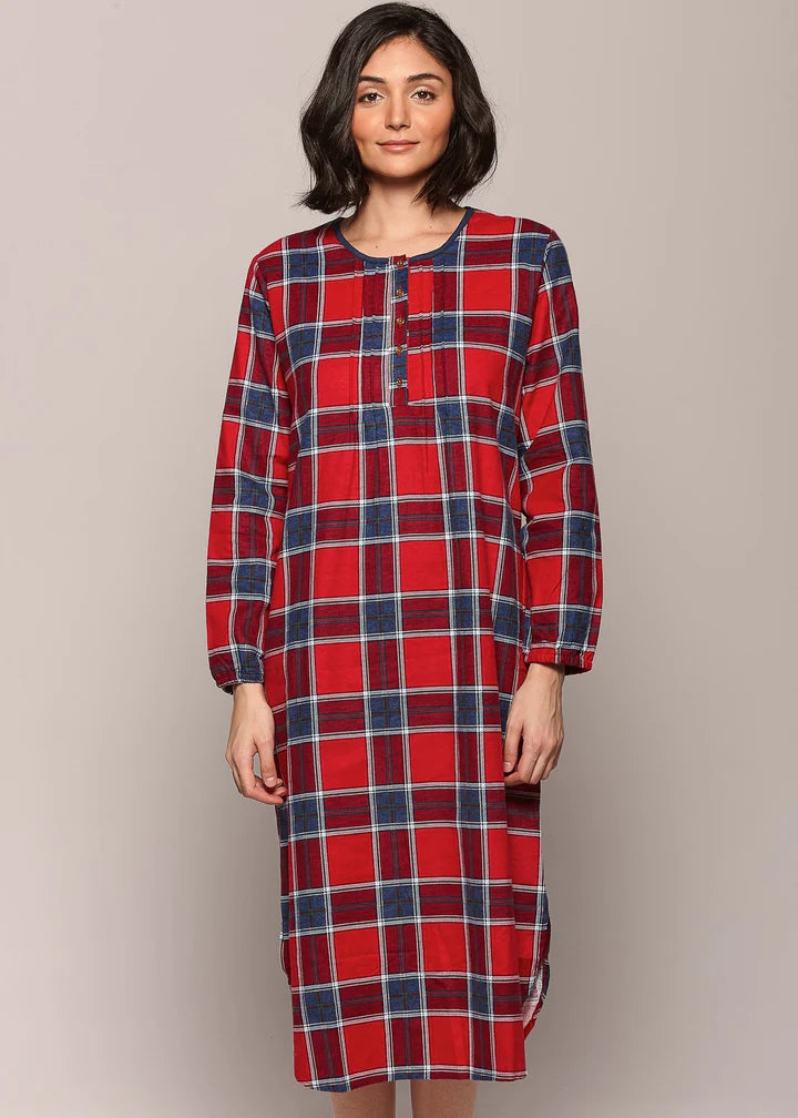 Claudel Long Sleeve Flannel Gown