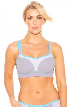 Pauline Sports Bra - Silver/Teal