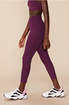 Girlfriend Collective High-Rise Pocket 23 3/4" Legging - Plum - Size 2 X
