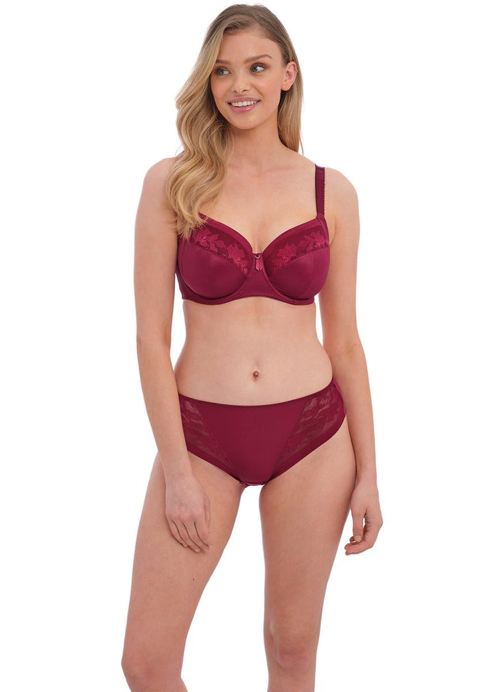 Illusion Side Support Bra - Berry
