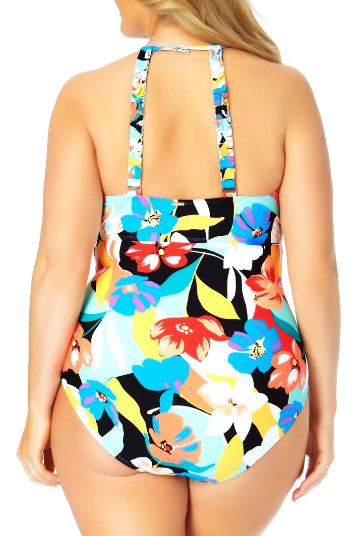 Modern Blooms High Neck Swimsuit - Size 24