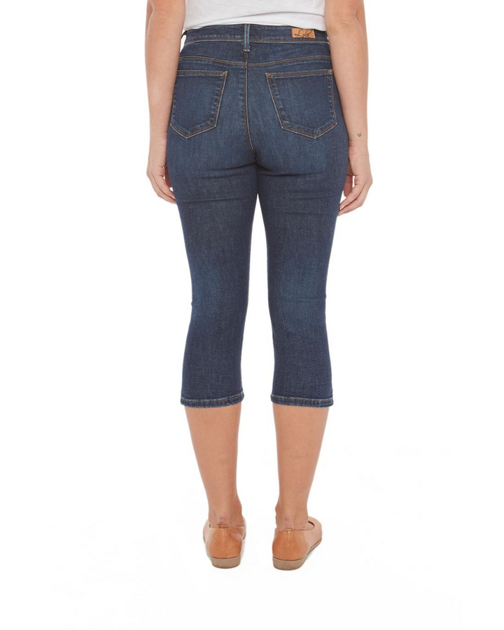 Lindsey High-Rise Capri - Cool Starry Night