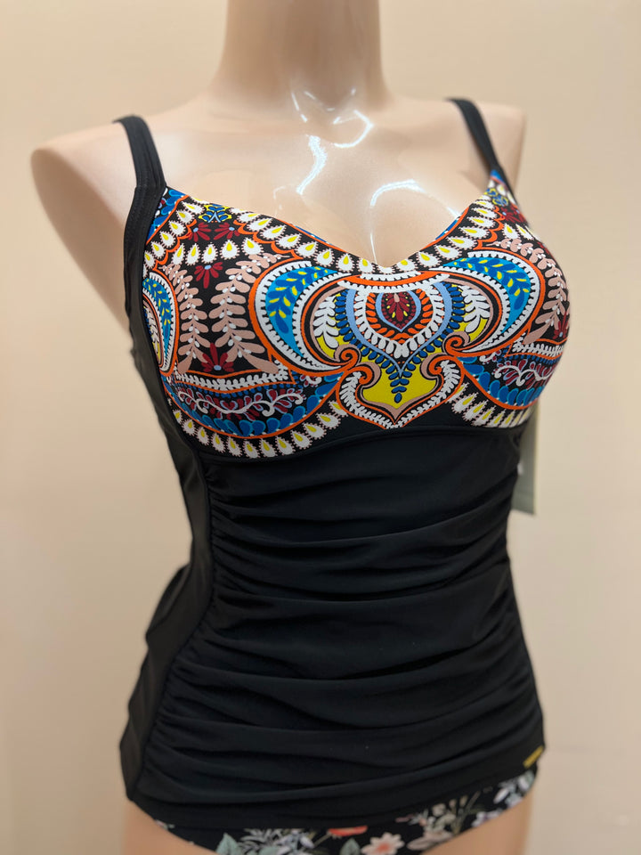 Island Luxe DD/E Underwire Tankini Top - Size 6
