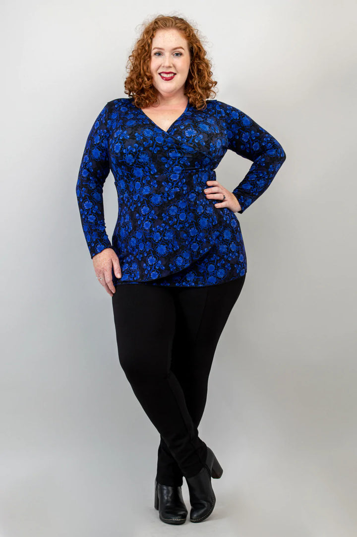 Suzanne Bamboo Long Sleeve Top - Snow Flower - Size 2 X