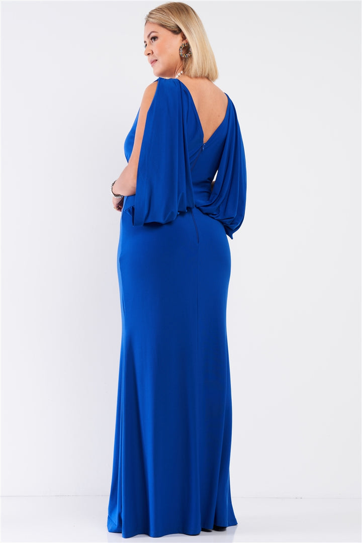 Draped Back V-Neck Sleeveless Maxi Dress