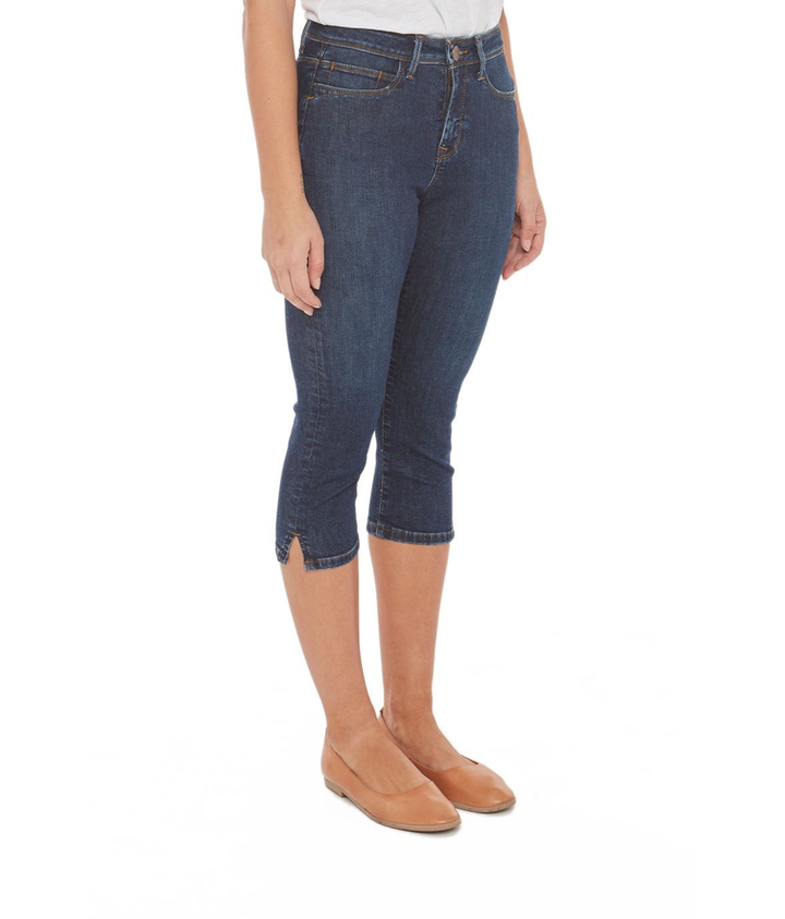 Lindsey High-Rise Capri - Cool Starry Night