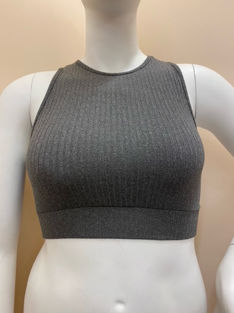 RIB TEXCO – Crop Tank Top - Charcoal - Size 2 X