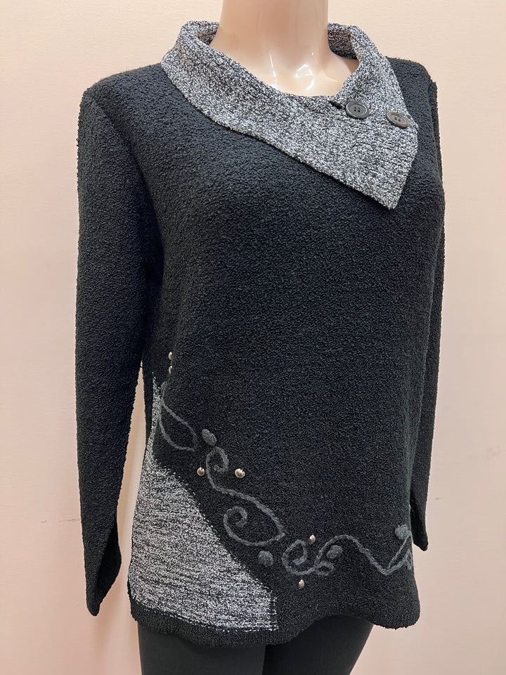 Papa Long Sleeve Button Detail Sweater - Size Large