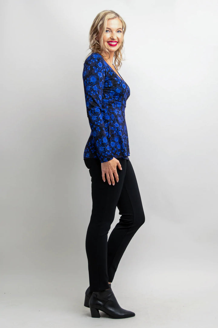 Suzanne Bamboo Long Sleeve Top - Snow Flower - Size 2 X