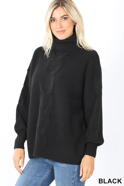 Turtleneck Cable Knit Sweater
