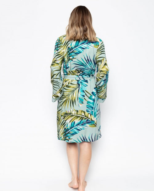 Eleanor Palm Print Short Robe