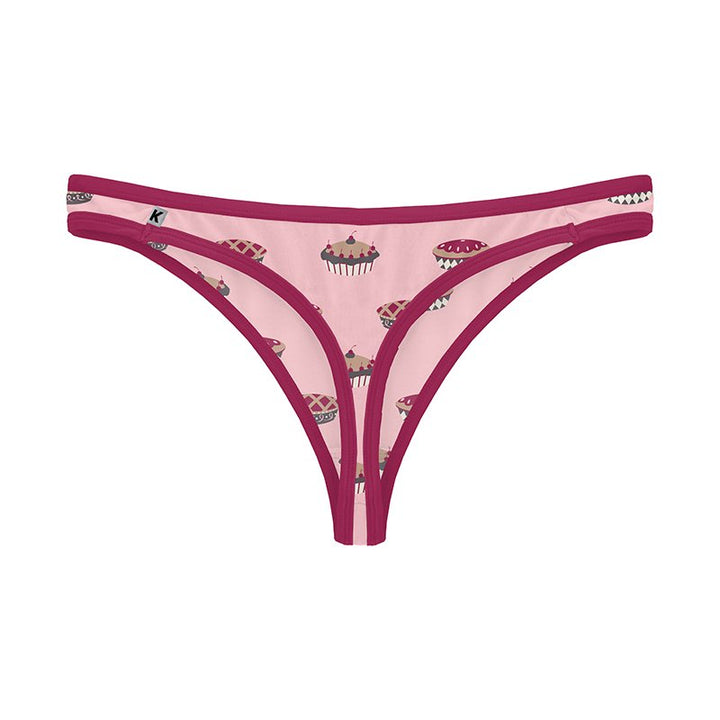 Women's Print Classic Thong - Lotus Pies - Size X-Large