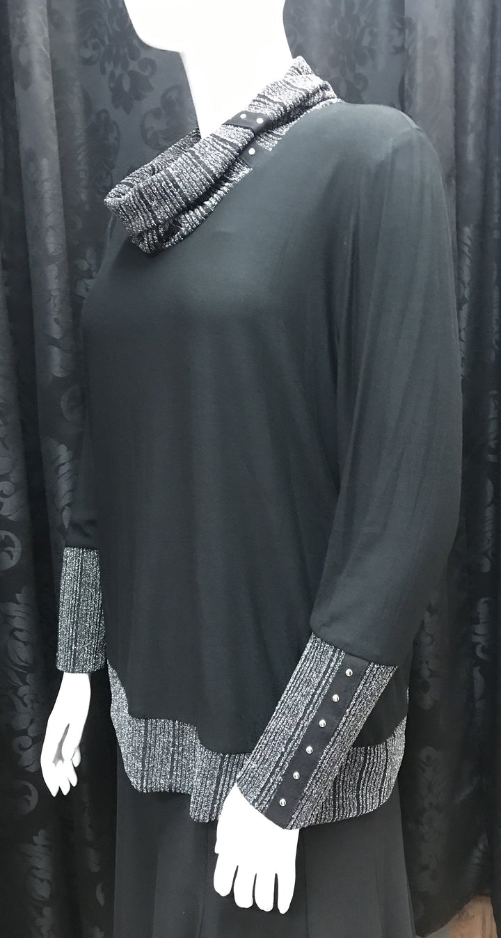 Silver Cowl Neck Tunic - Size 1 X