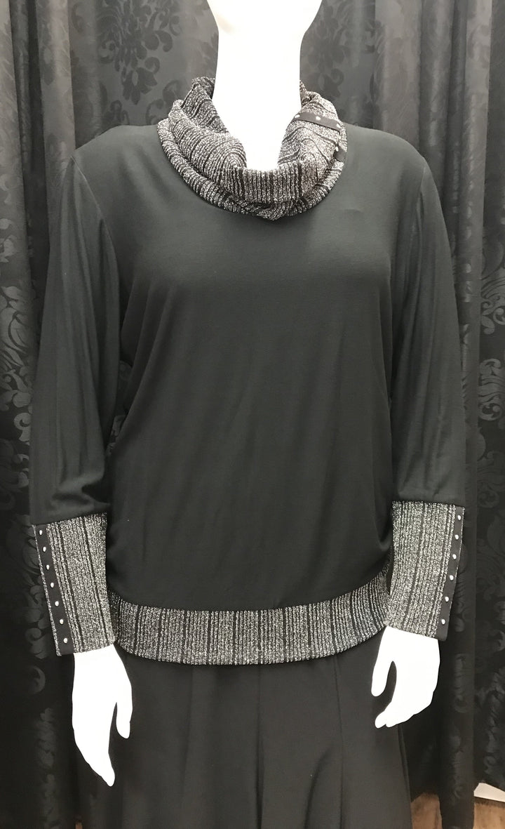 Silver Cowl Neck Tunic - Size 1 X