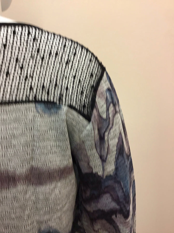 Knit Printed Lace Top - 3/4 Sleeve