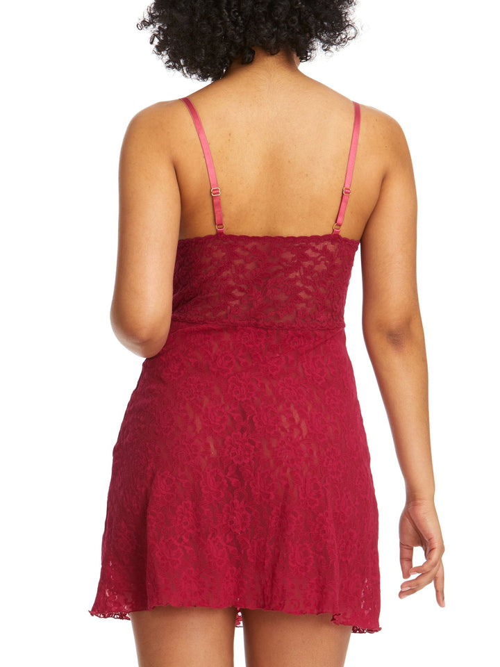 Retro Plunge Chemise - Cranberry