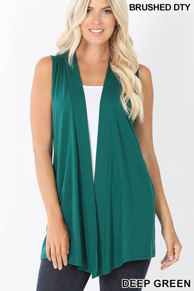Sleeveless Open Front Vest