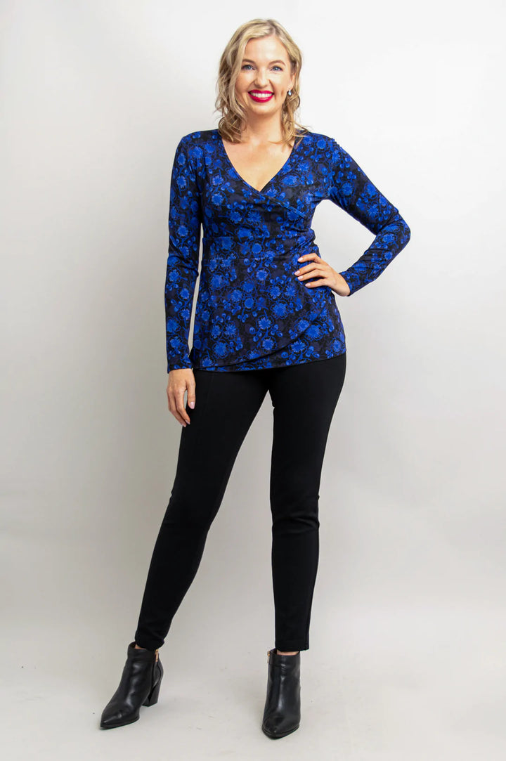 Suzanne Bamboo Long Sleeve Top - Snow Flower - Size 2 X