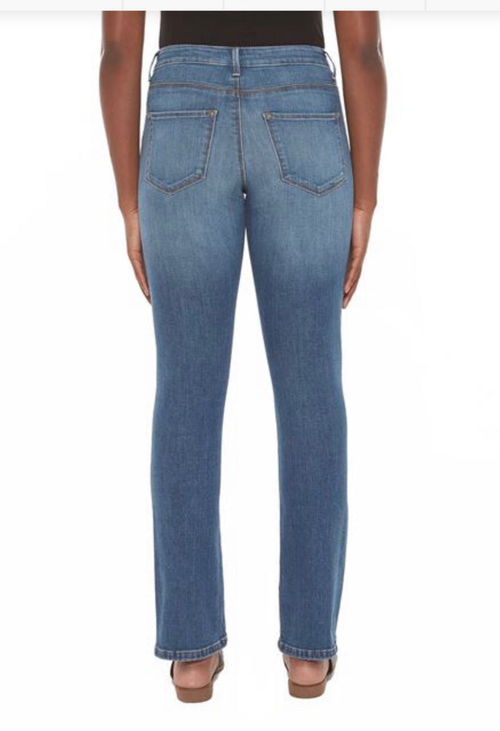 Kristine Mid-Rise Cigarette Jeans - Stone Blue