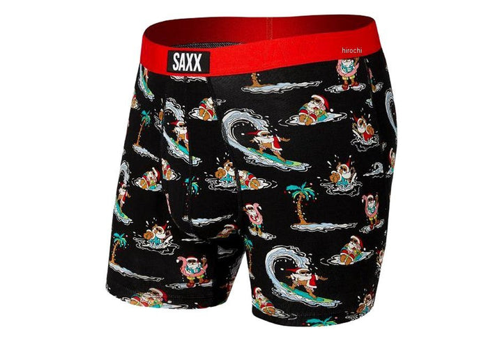 Saxx Ultra Boxer - Black Chillaxin Santa - Size Medium