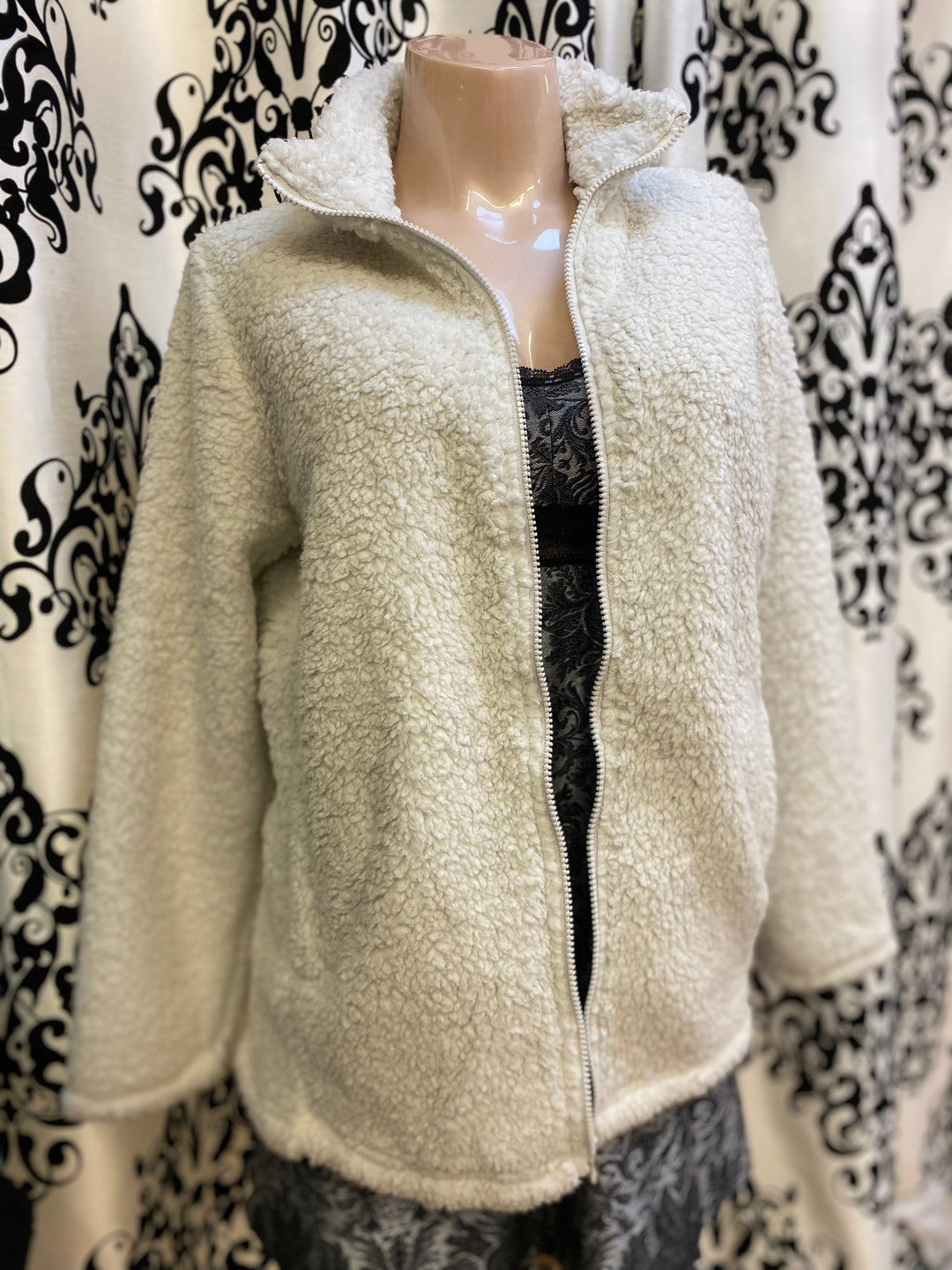 Sherpa Zipper Front Jacket - Size 1 X