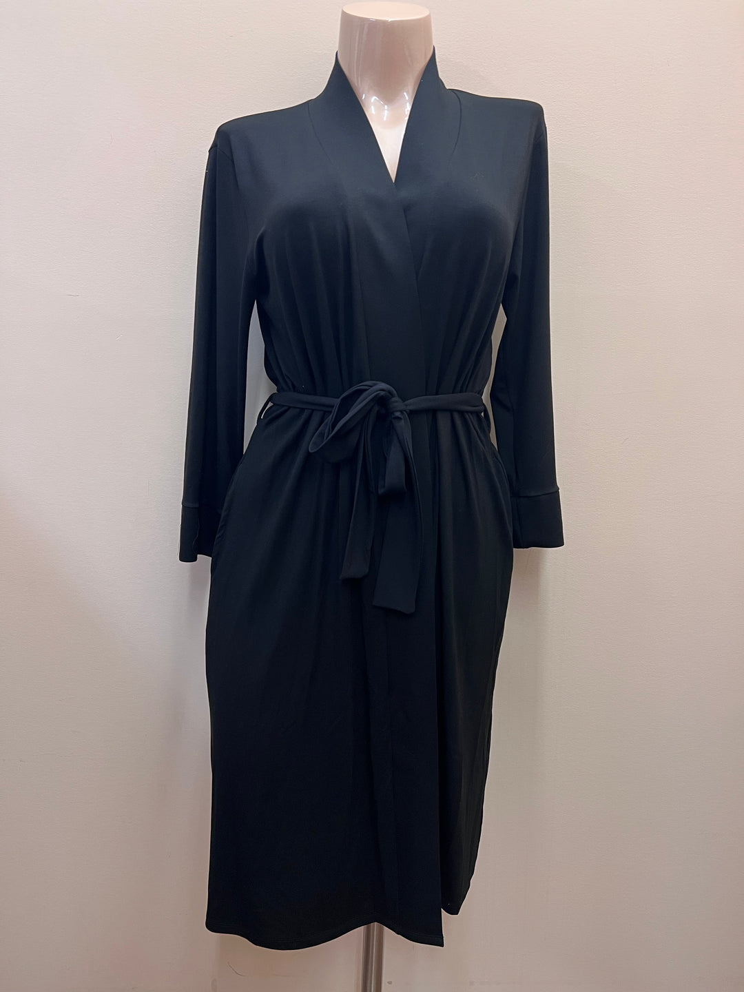 Najerika Bamboo Long Robe - Black