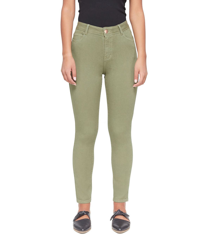 Alexa High-Rise Skinny Jeans - Green Olive - Size 38