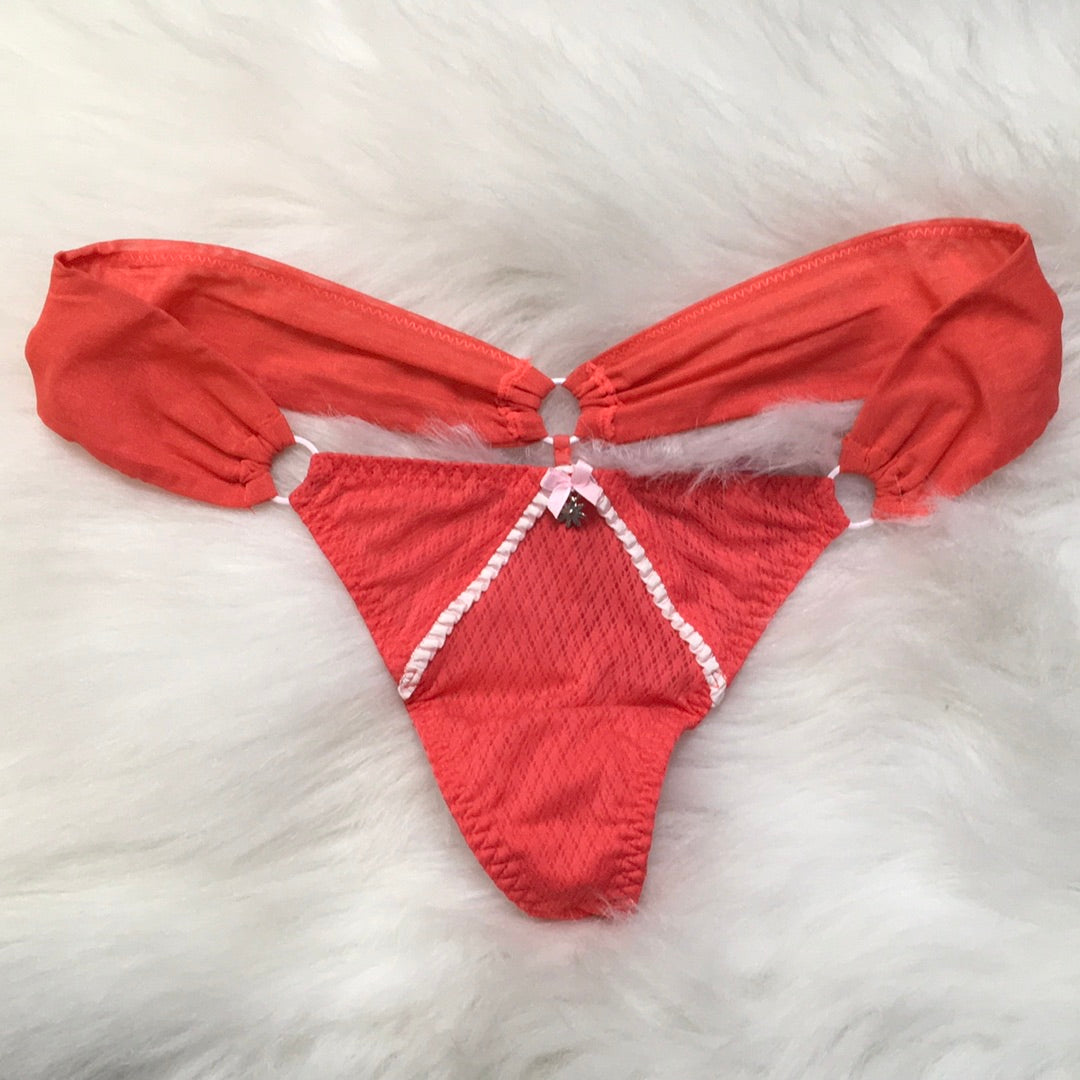 Chic Low String Thong - Orange Splash