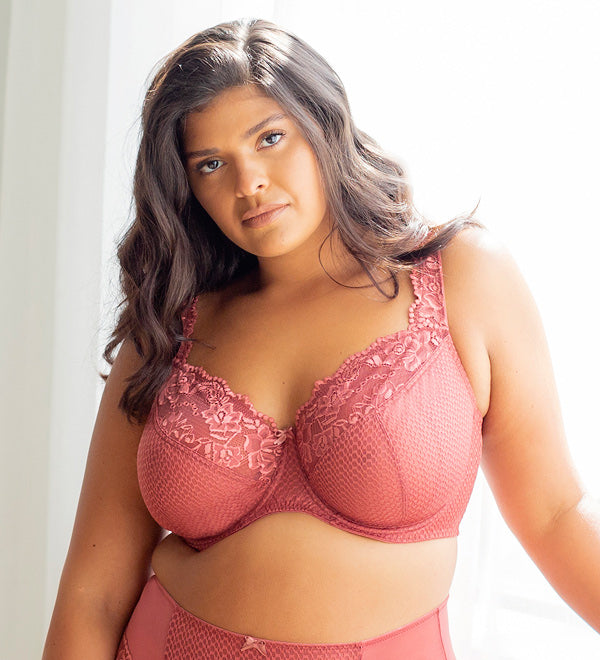 Fit Fully Yours Serena Lace Underwire Bra - Canyon Rose - Size D 40