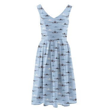 Bamboo Woven Dress  - Pond Airplanes - Size Medium