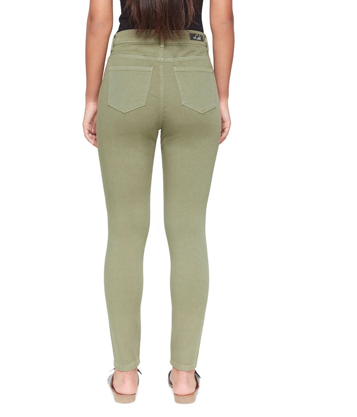Alexa High-Rise Skinny Jeans - Green Olive - Size 38