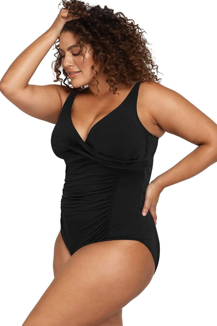 Natare Black Chlorine Resistant Delacroix One Piece