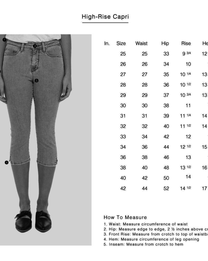 Lindsey High-Rise Capri - Cool Starry Night