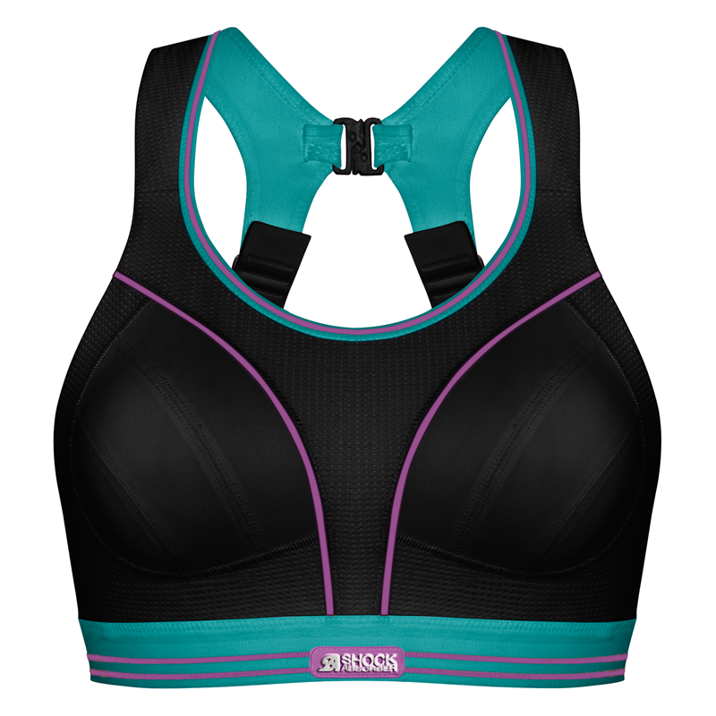 Ultimate Run Bra- Black/Baltic Blue