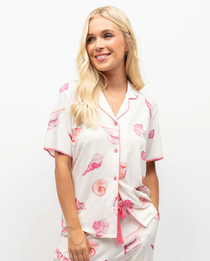 Shelly Shell Printed Jersey Short PJ Set