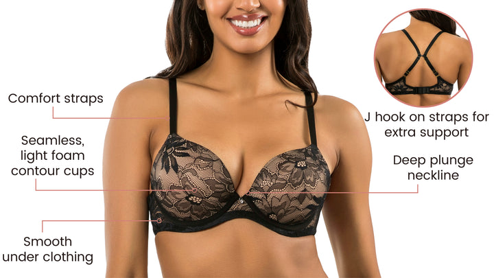 LUX LACY Underwire Lace T-Shirt Bra
