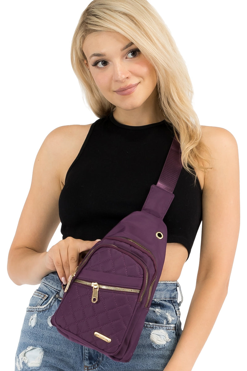 Diamond Quilted Sling Bag