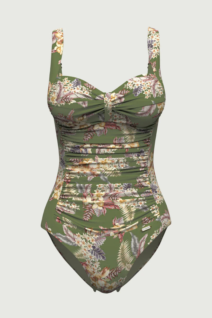 Desert Tropics Ruched One Piece - Size 8