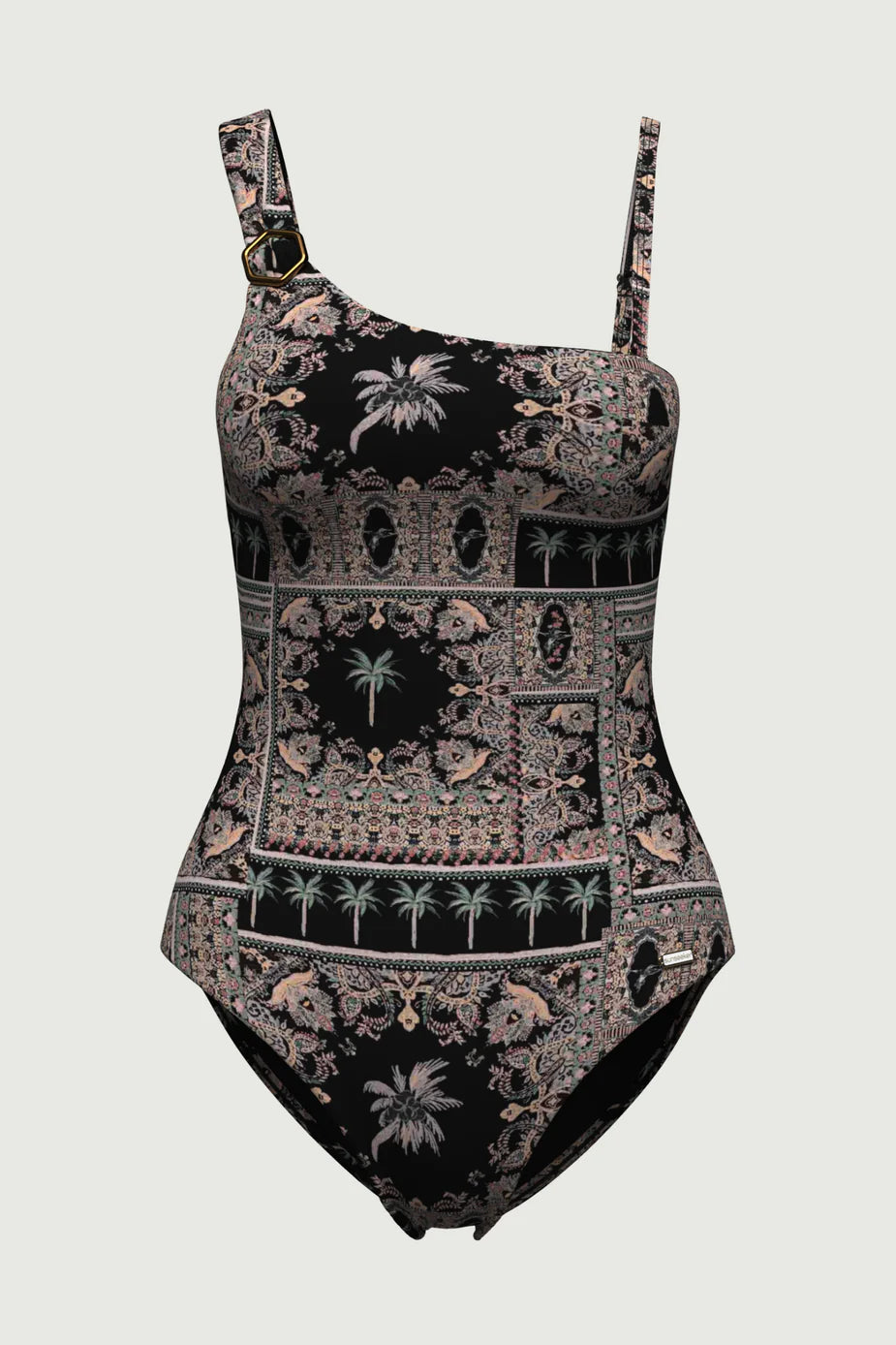 Desert Palm B/C Asymmetric One Piece - Black