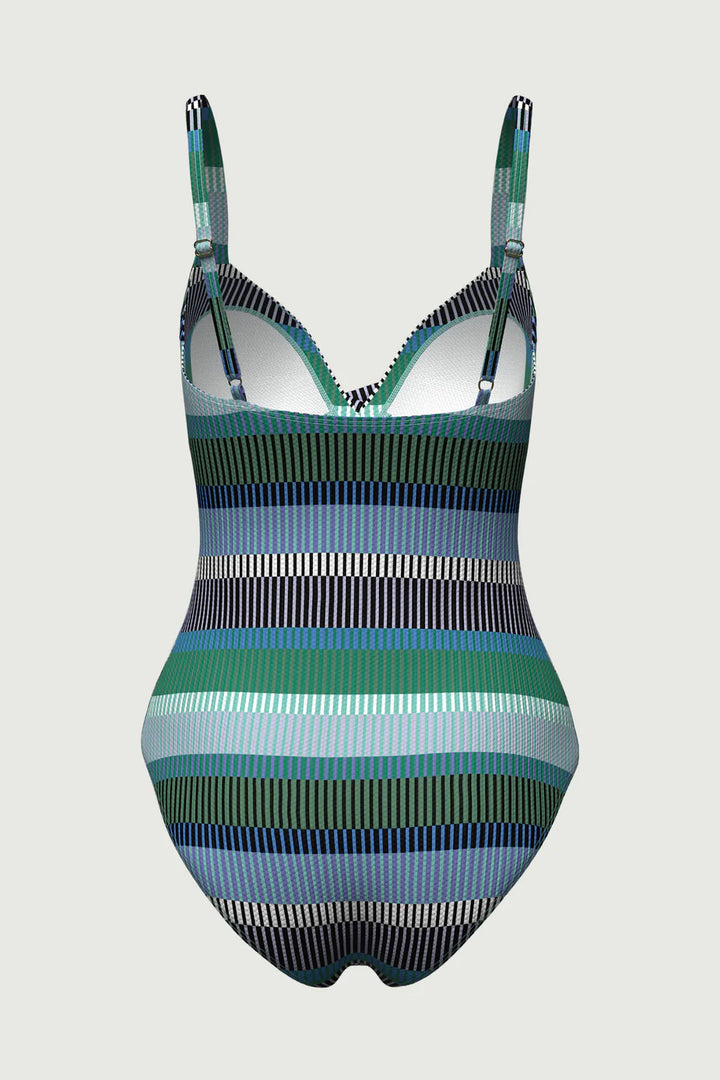 Tropadelic Stripe Cross Front One Piece - Size 8