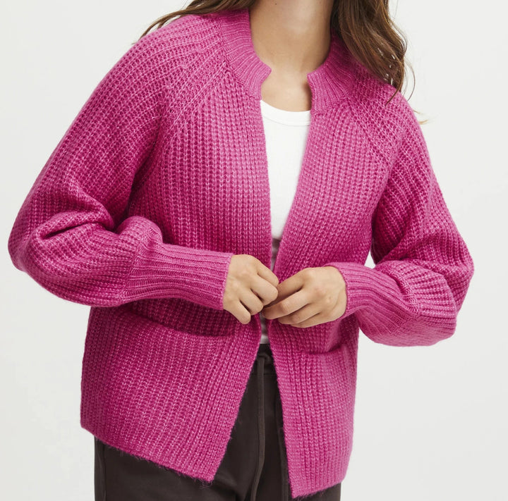 Fransa Very Berry Knit Cardigan