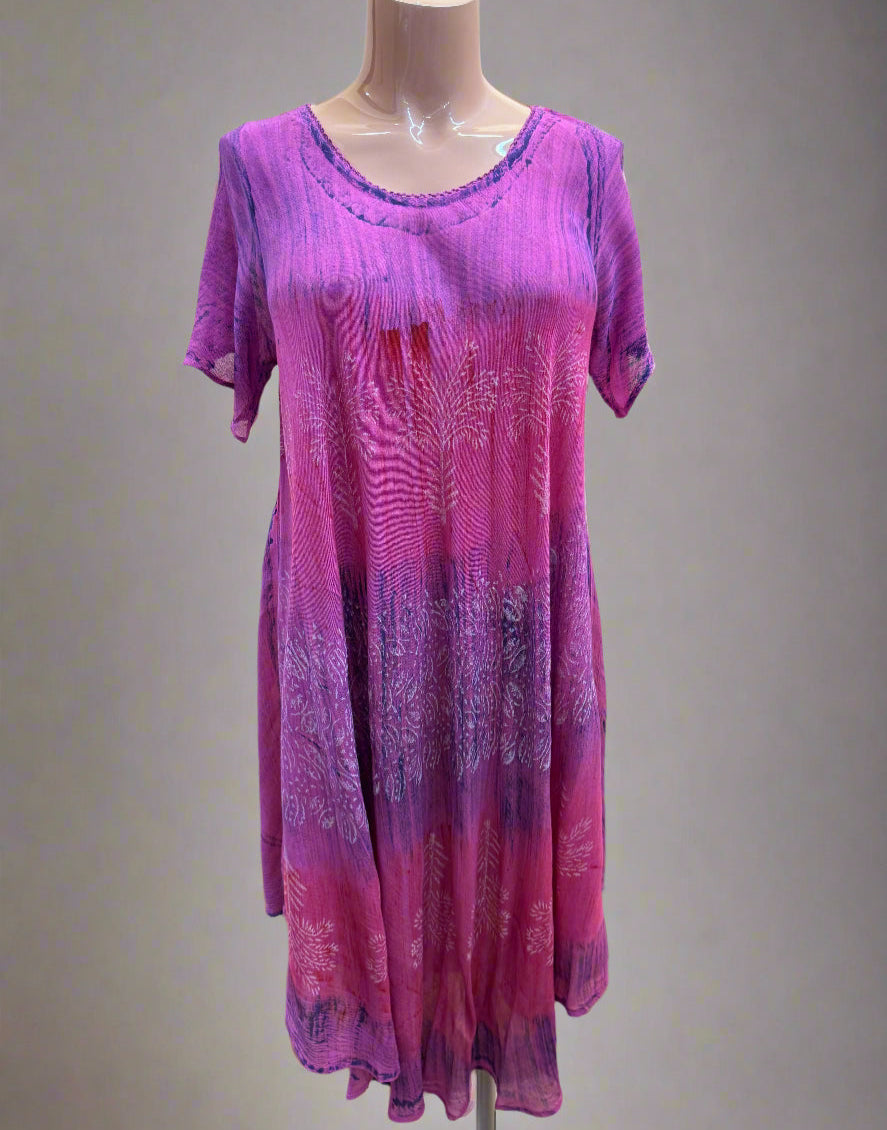 Summer Short Sleeve Umbrella Dress / Cover Up