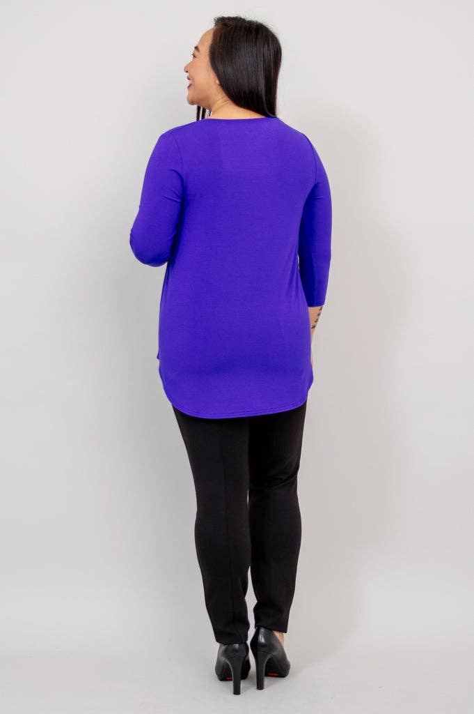Blue Sky Jazz 3/4 Sleeve Bamboo Top - Violet - Sheer Essentials Lingerie & Swimwear