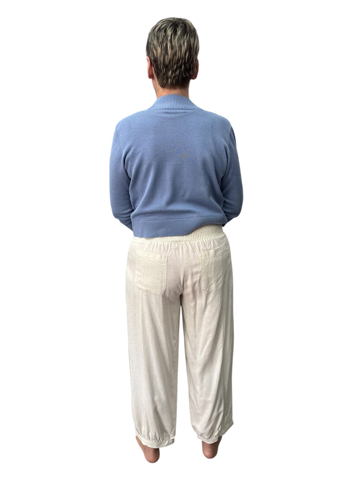 Linen Blend Flax Crop Pants
