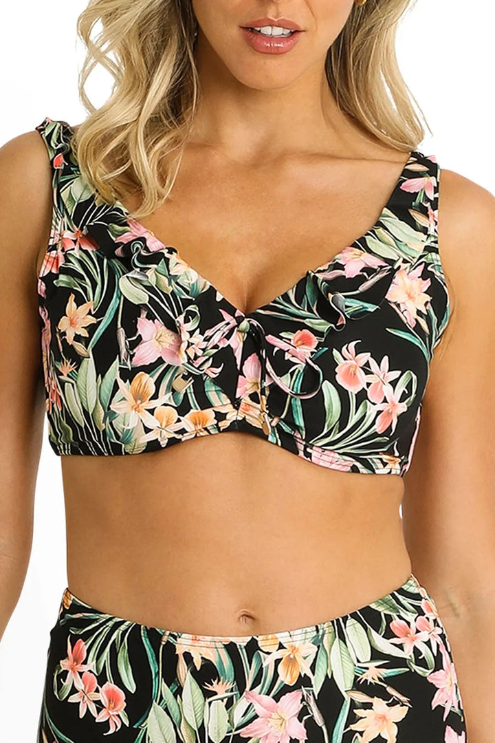 Azura Camellia E/F Frill Swim Top - Size 8