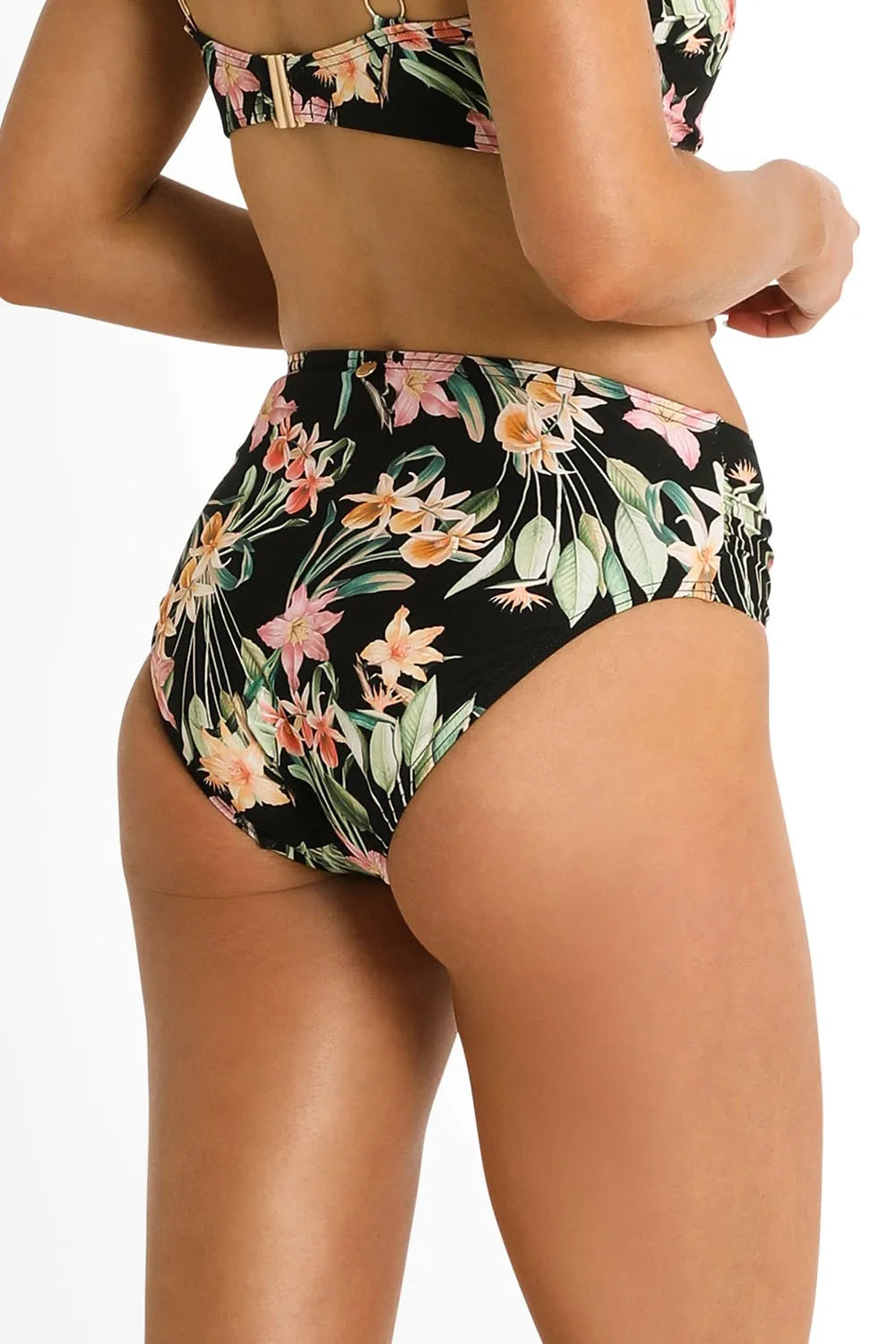 Azura Camellia Ruched Mid Rise Swim Bottom - Size 8
