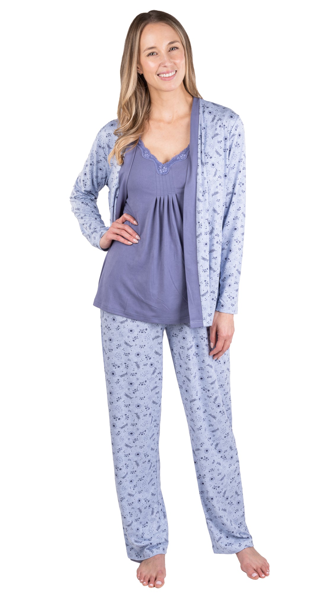 Stone Wash Floral 3pc Pj Set