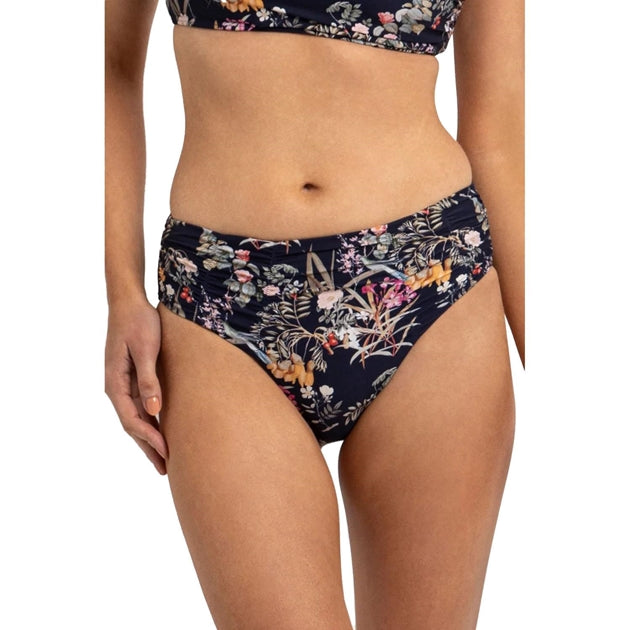 Waterlily Ruched Midrise Swim Bottom - Size 8