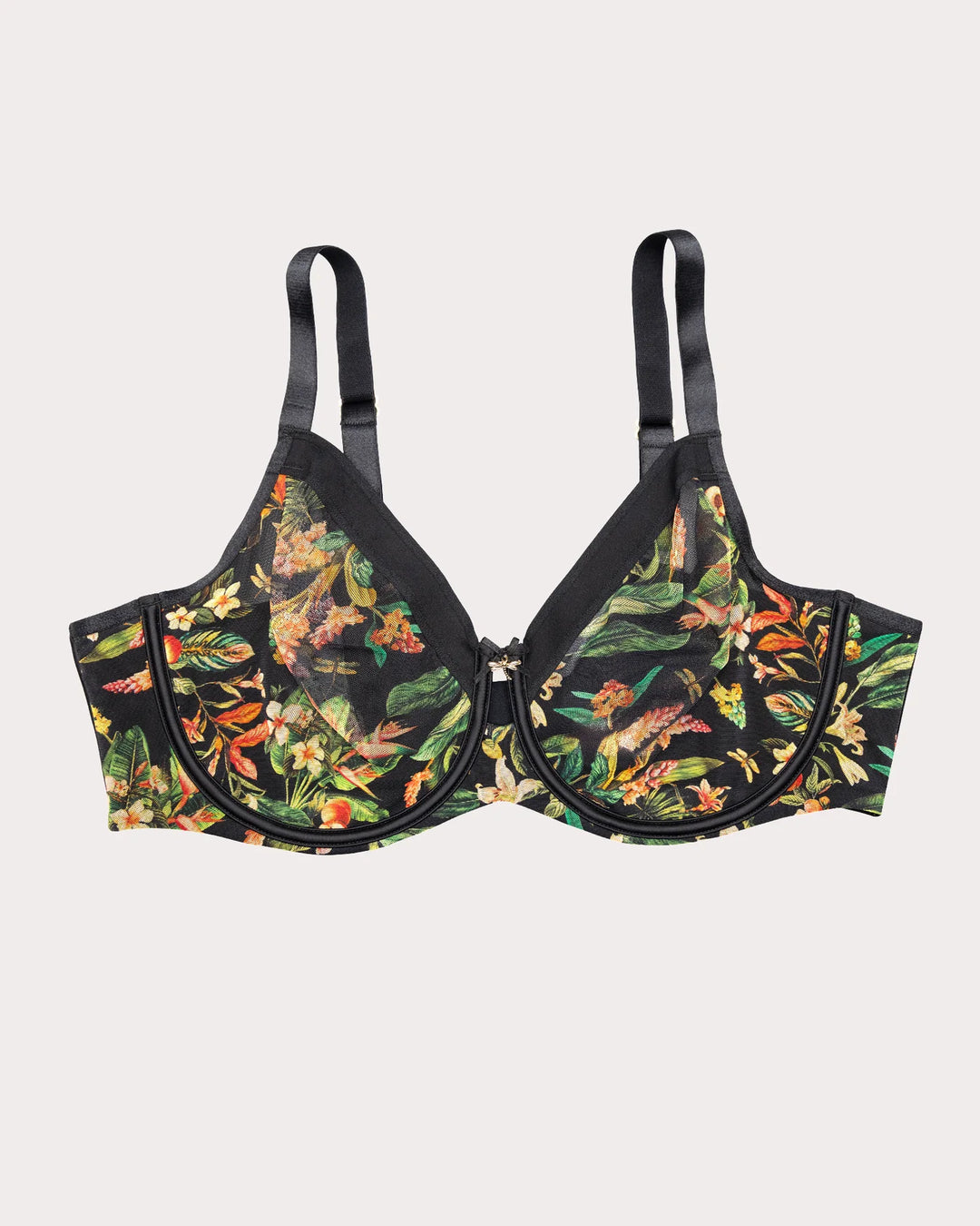 Sheer Mesh Full Coverage Unlined Underwire Bra - Dragonfly Garden